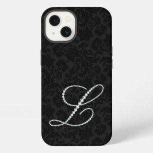 Black damasks , letter L diamonds iPhone 13 Case