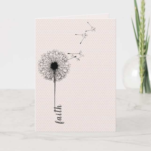 Black dandelion and hearts inspiration card (Front)