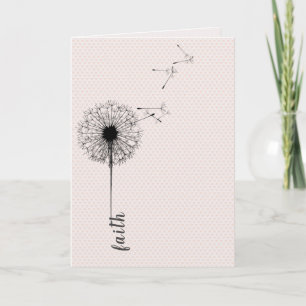 Black dandelion and hearts inspiration card
