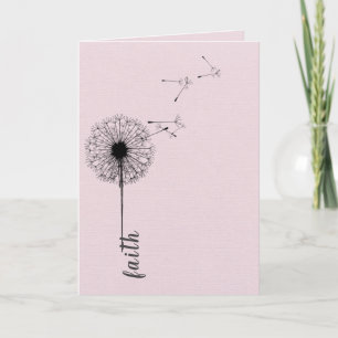 Black dandelion faith inspiration card