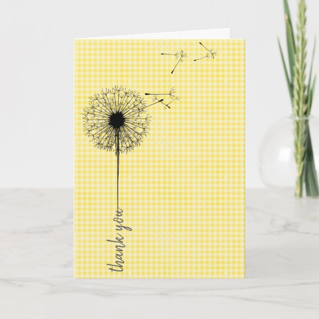 Black dandelion thank you card (Front)