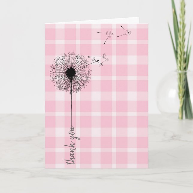 Black dandelion thank you card (Front)