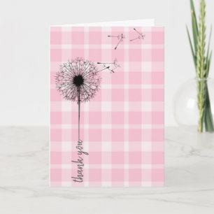 Black dandelion thank you card