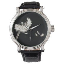Black dandelion watch black and white