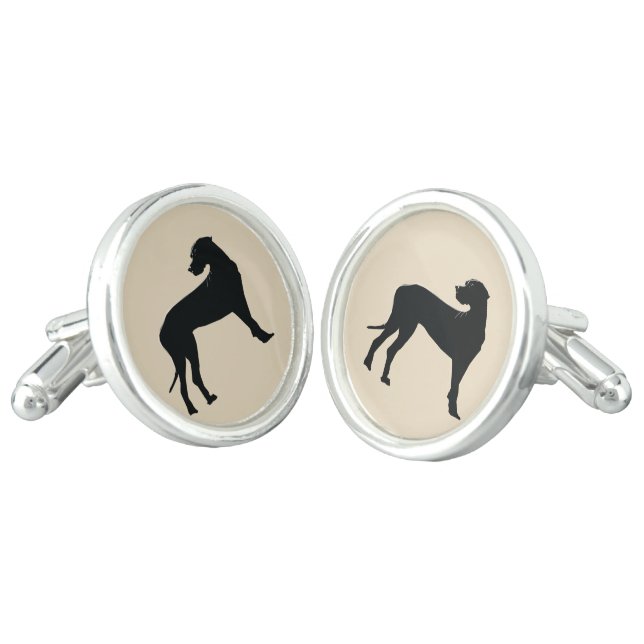Black Dane Dog Cufflinks (Angled)