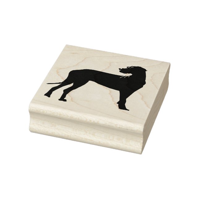 Black Dane Dog  Rubber Stamp (Stamp)