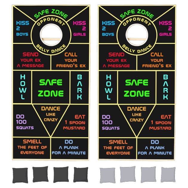 Black Dare Funny Drinking Gaming Cornhole Set