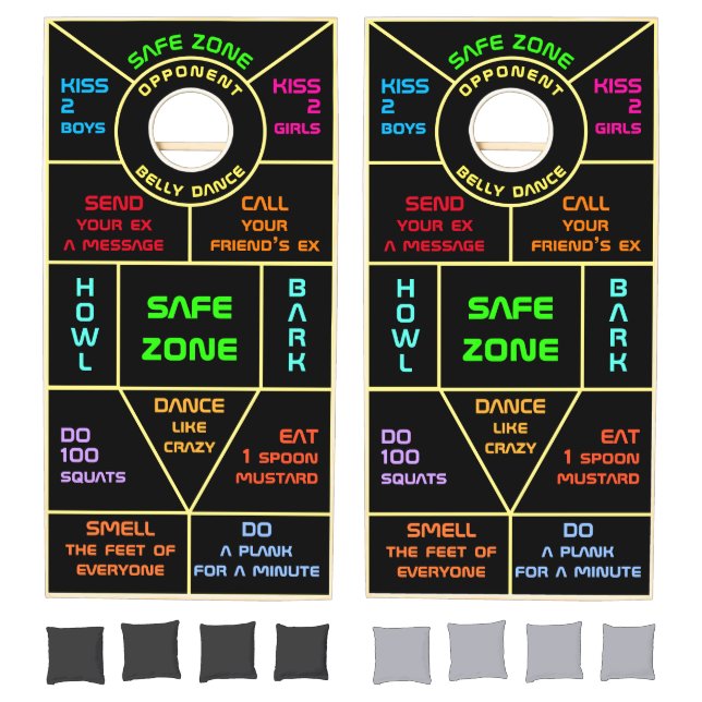 Black Dare Funny Drinking Gaming Cornhole Set (Set)