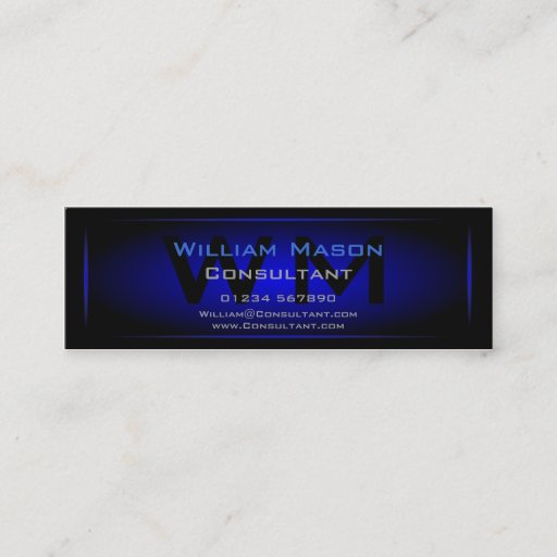 Customizable Black &amp; Dark Blue Framed Monogram - Business Card