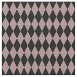 Black &amp; Dark Brownish Pink Harlequin Diamonds Fabric