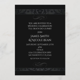 Black Dark Elegance Wedding Celebration Invitation