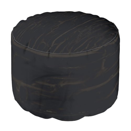 Black Dark Faux Cracked Wood Barn Rustic Country Pouf