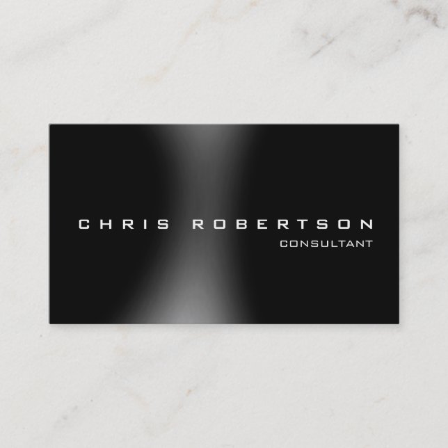 Black Dark Gray Attractive Charming Business Card (Front)