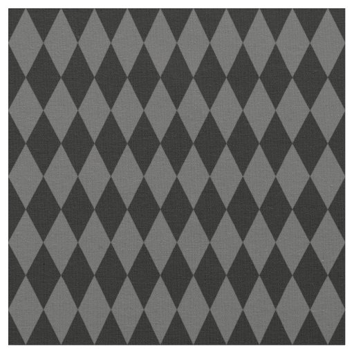 Black & Dark Gray Harlequin Diamonds Fabric