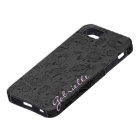 Black & Dark Gray Monotones Vintage Floral Lace