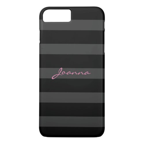 Black  Dark Gray Stripes Geometric Pattern iPhone 8 Plus7 Plus Case