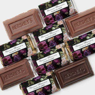 Black Dark Moody Elegant Floral Graduation Hershey's Miniatures