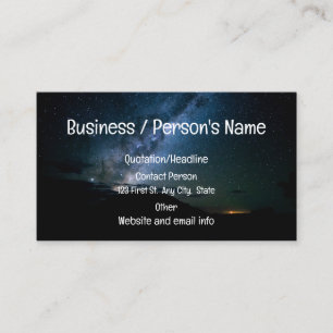 Black Dark Night Sky Starry Stars Milky Way Business Card