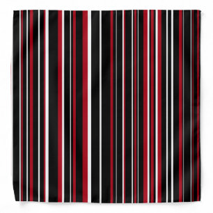 Black, Dark Red, and White Barcode Stripe Bandana