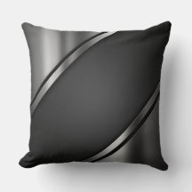 Black Dark Steel Decorative Pillow