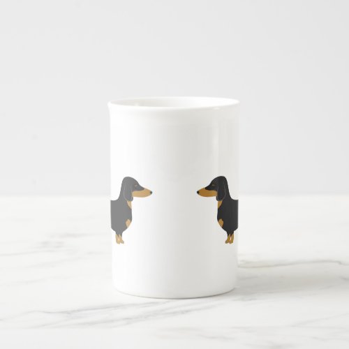 Black Daschund Bone China mug