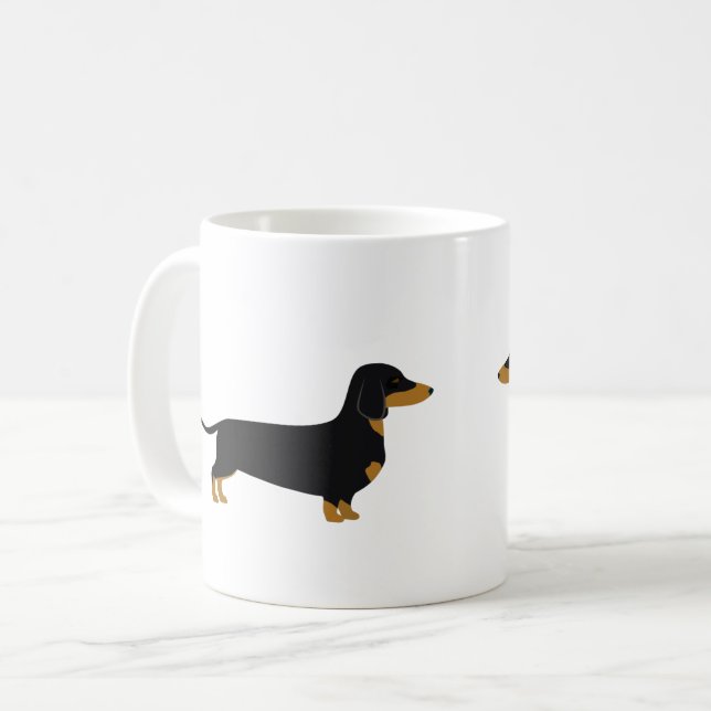 Black Daschund Mug (Front Left)