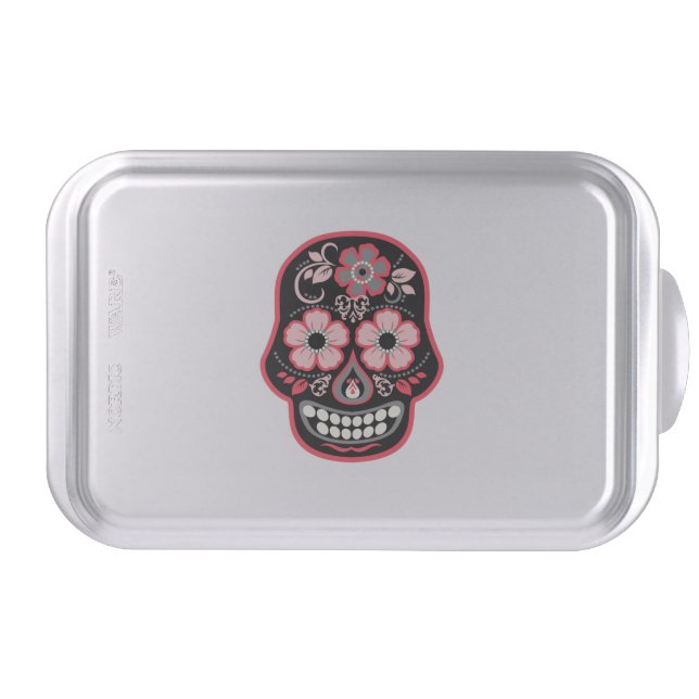 Black Day of the Dead Sugar Skull Cake Pan (Front)