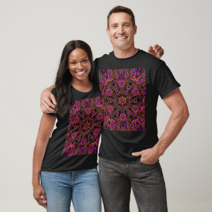 Black Daylily Bohemian Abstract Floral Graphic T-Shirt