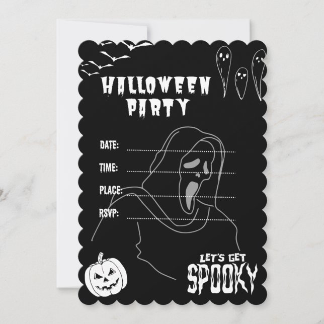 Black Deadly Halloween Party Invitation (Front)