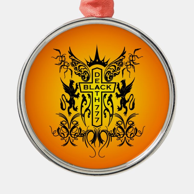 Black Death 777 - Cross Metal Ornament (Front)