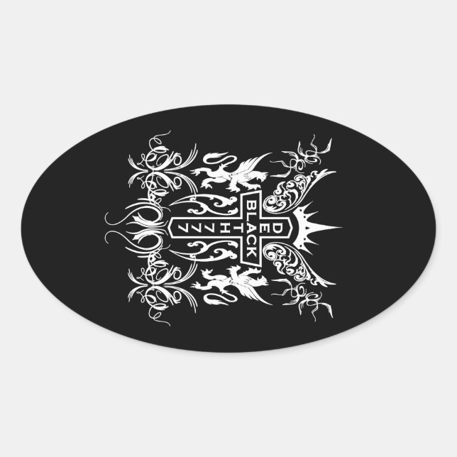 Black Death 777 - Cross Oval Sticker (Front)