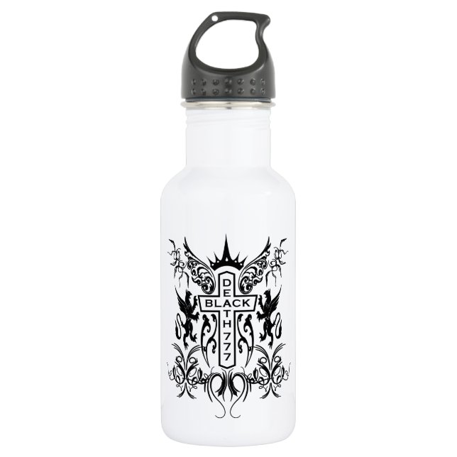 Black Death 777 - Cross Stainless Steel Water Bottle (Front)