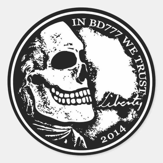 Black Death 777 - Liberty Classic Round Sticker (Front)