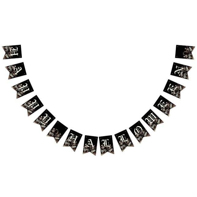 Black Death Dancing Skeletons Halloween Bunting Flags (All)