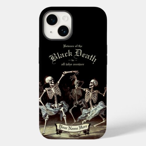 Black Death Dancing Skeletons Halloween Case_Mate iPhone 14 Case