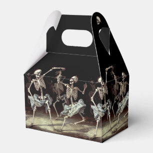 Black Death Dancing Skeletons Halloween Favor Boxes