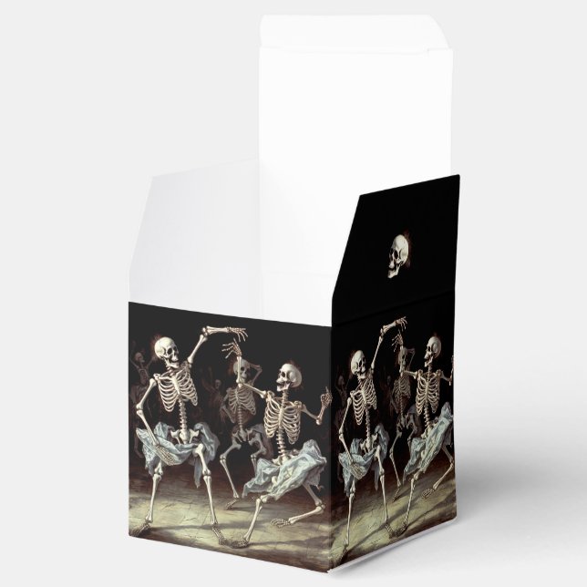 Black Death Dancing Skeletons Halloween Favor Boxes (Opened)