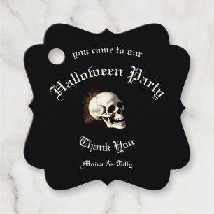 Black Death Dancing Skeletons Halloween Favor Tags