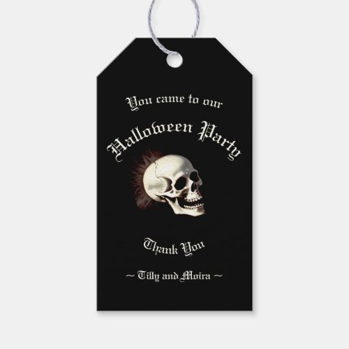 Black Death Dancing Skeletons Halloween Gift Tags
