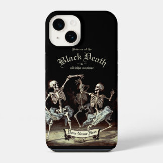 Black Death Dancing Skeletons Halloween iPhone 14 Case