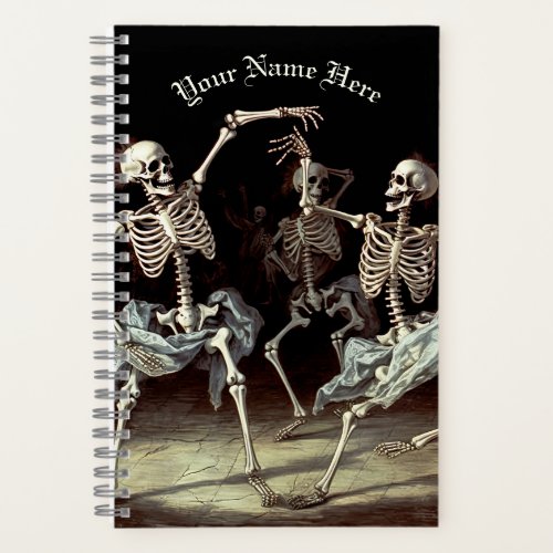 Black Death Dancing Skeletons Halloween Notebook