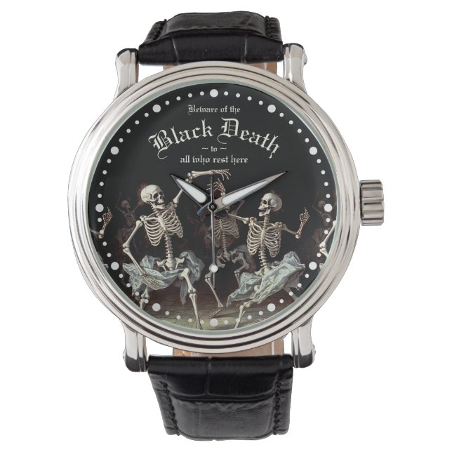 Black Death Dancing Skeletons Halloween Watch (Front)