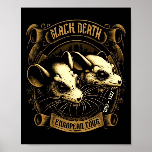 Black Death European Tour History Goth  Poster (Front)