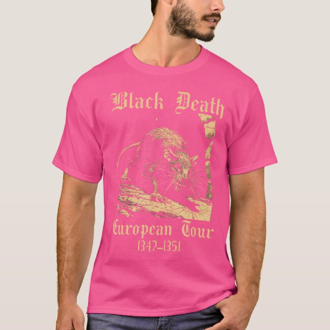 Black Death European Tour Retro Plagues Doctor Art T-Shirt (Front)