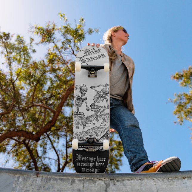 Black Death Personalised Medieval Skeletons Skateboard (Outdoor 1)