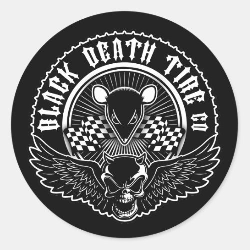 Black Death Tire Co Classic Round Sticker