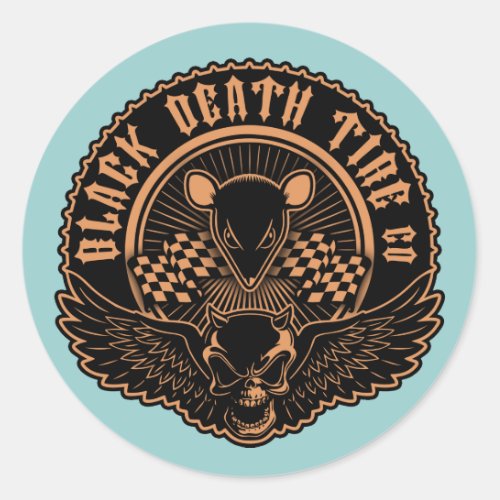 Black Death Tire Co _Or Classic Round Sticker