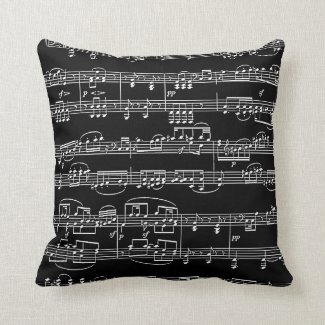 black decor-item music-themed throw pillow