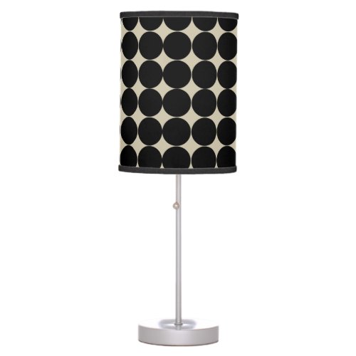 Black Decorative Circle Shape Repeat Pattern Table Lamp