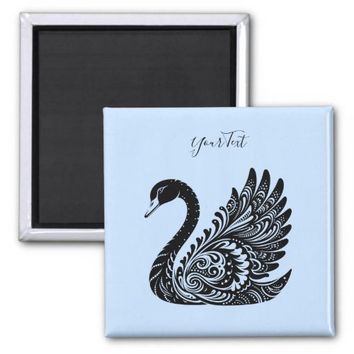 Black Decorative Swan Magnet